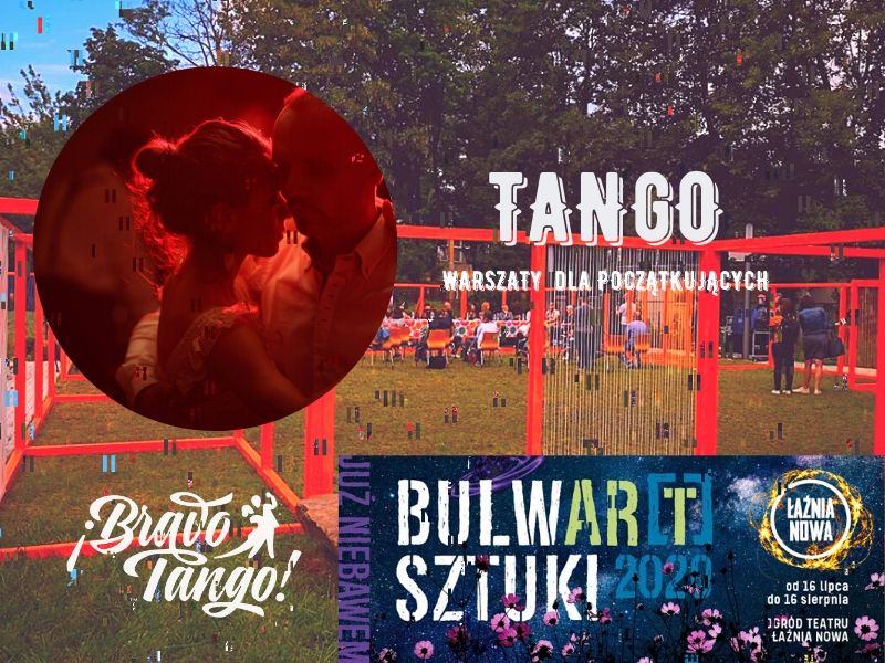 Warsztaty tanga prowadzone przez Bravo Tango w ogrodzie teatru Łaźnia Nowa w Krakowie